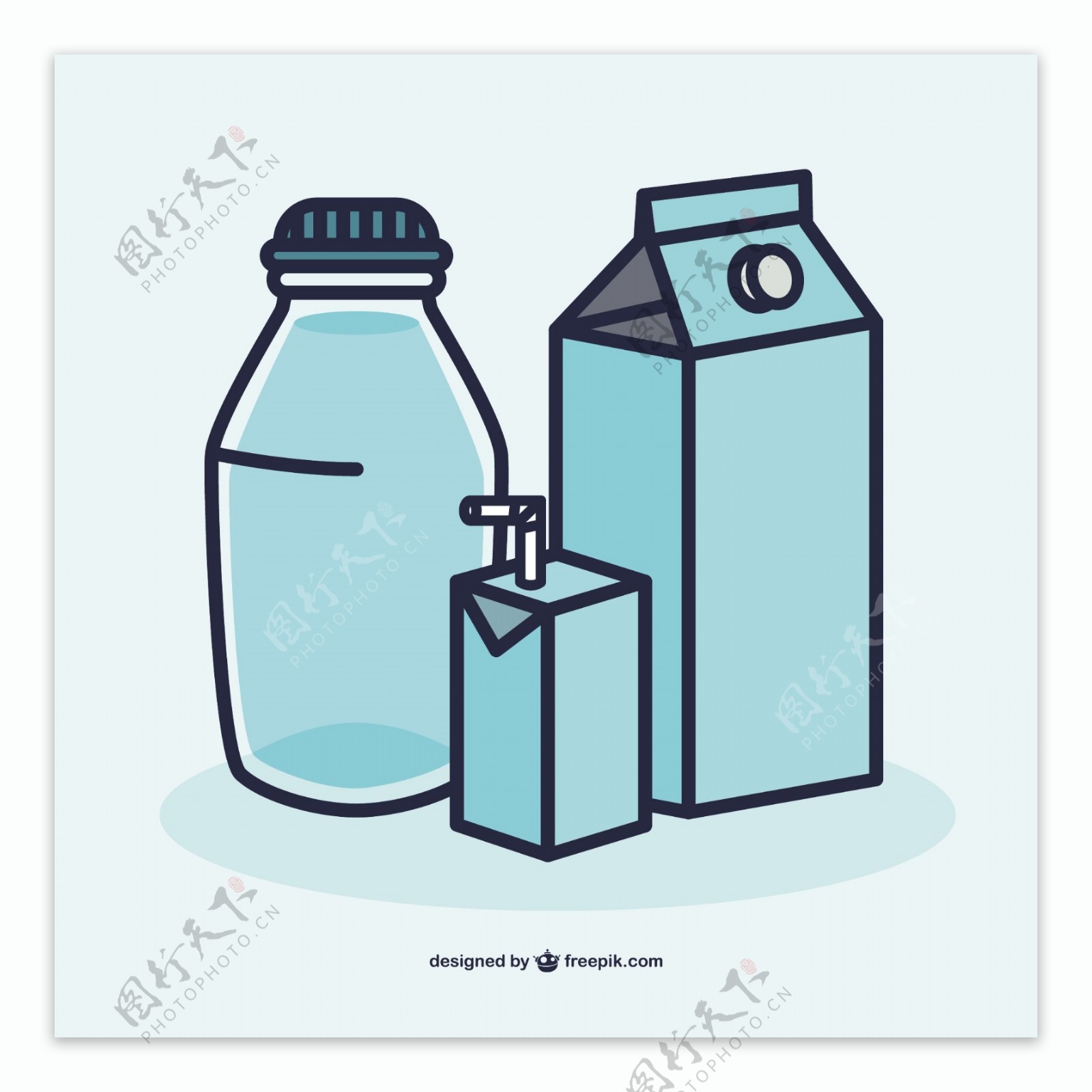 牛奶containters向量