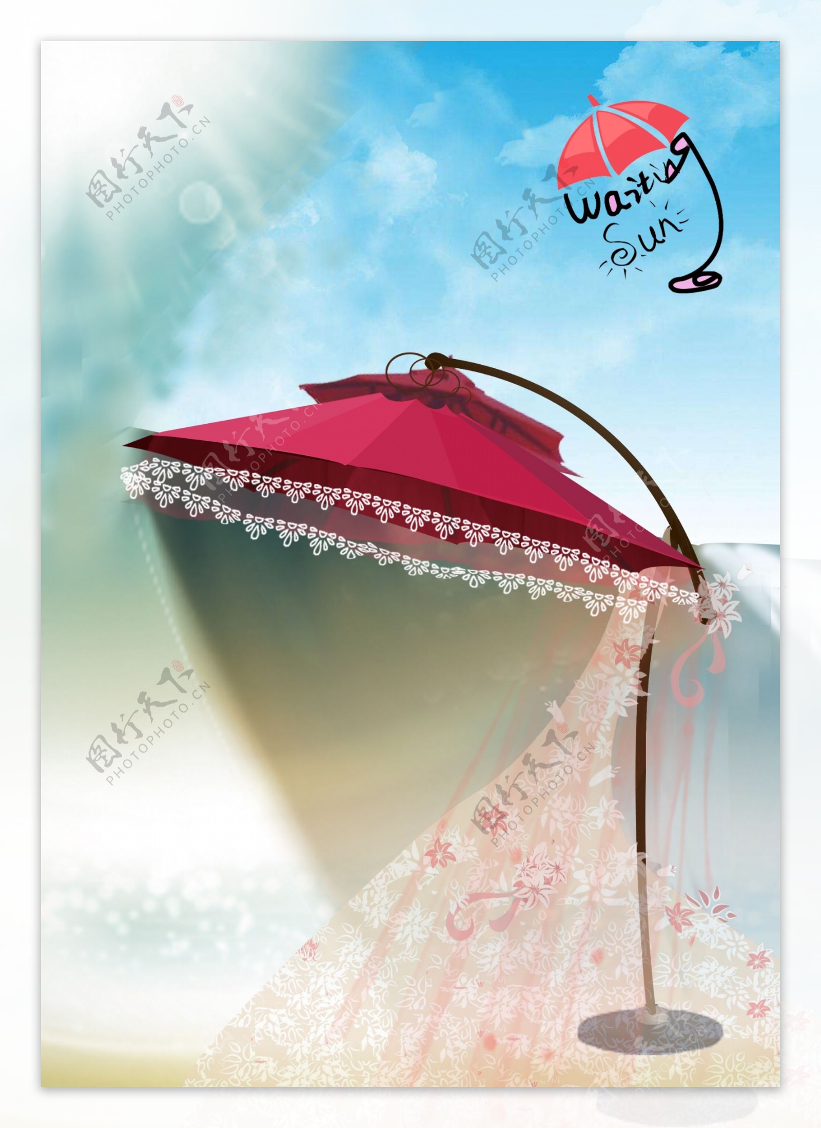 遮阳伞夏季海报
