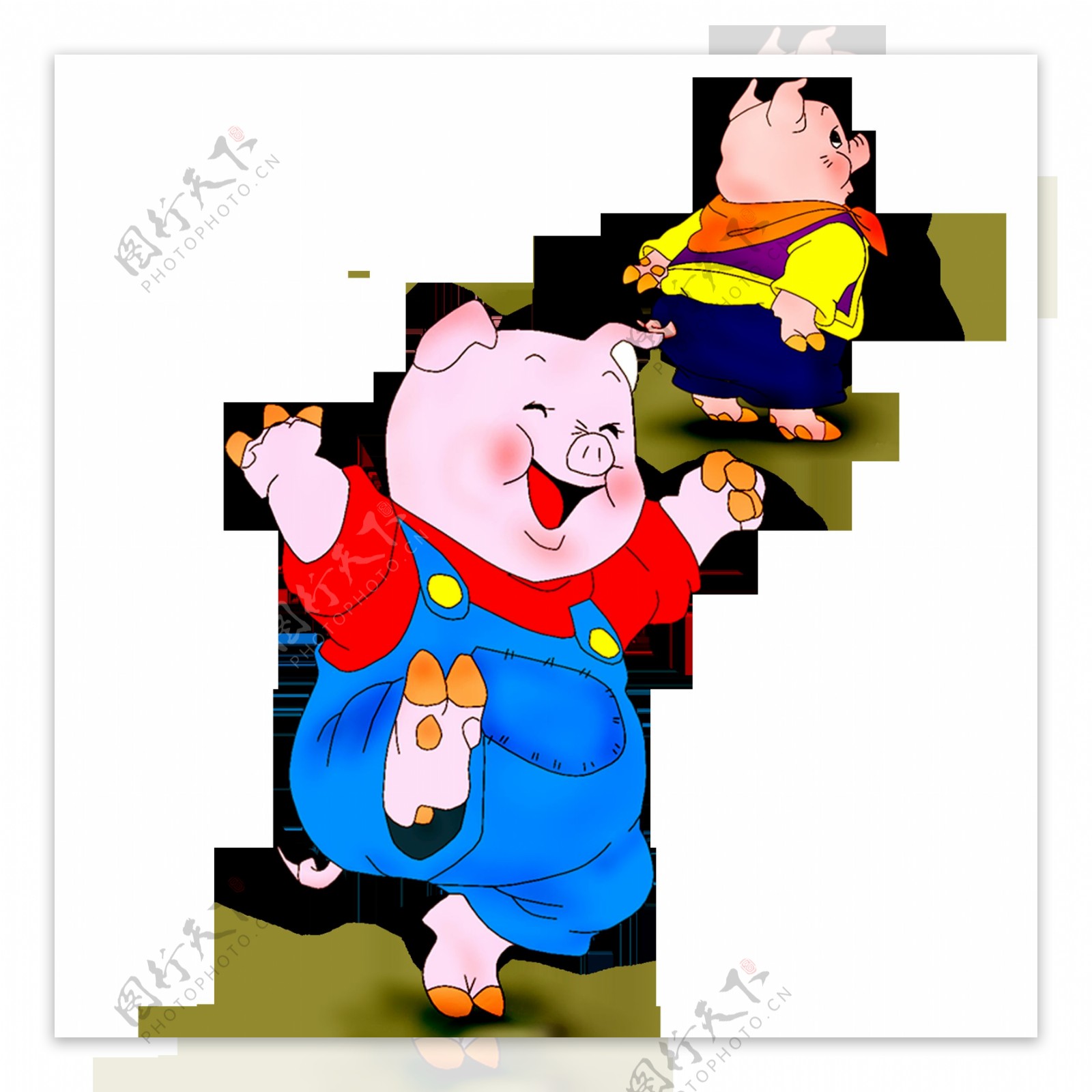 可爱卡通猪猪绘画素材
