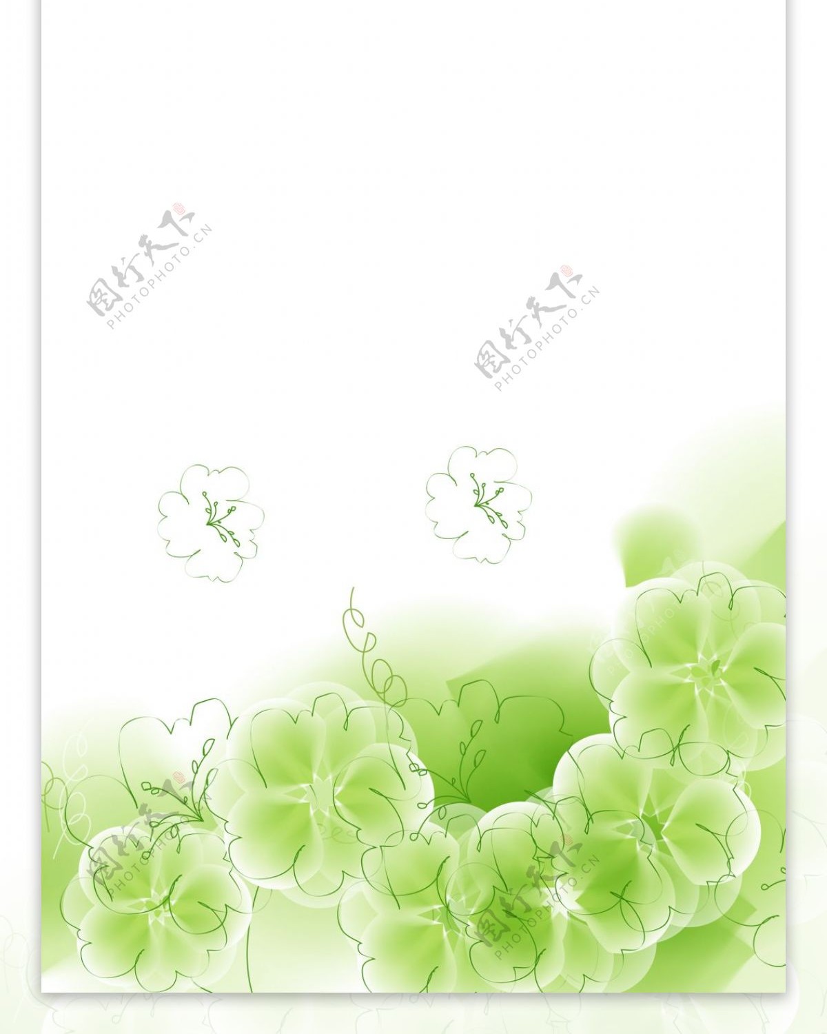 精美绿色花纹展架设计模板素材画面