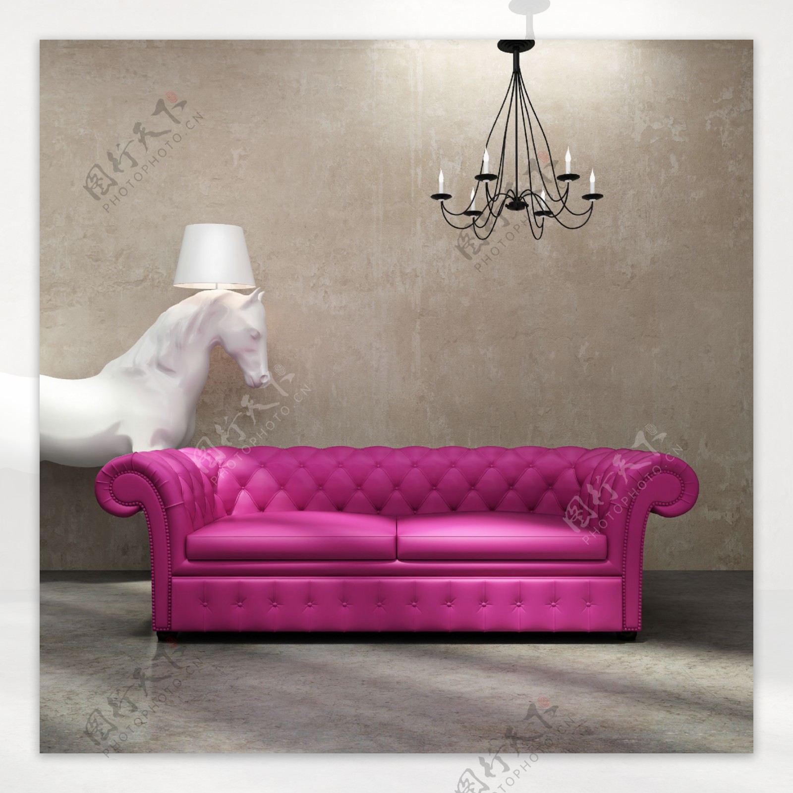 时尚的粉色沙发图片