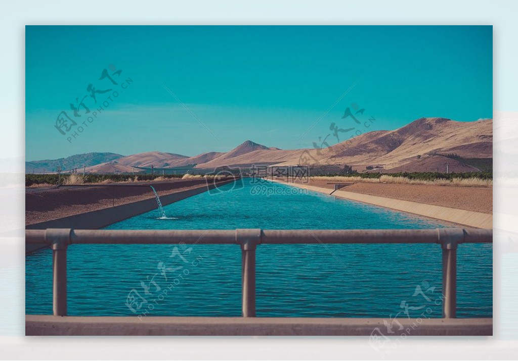 水沙漠运河绿洲灌溉