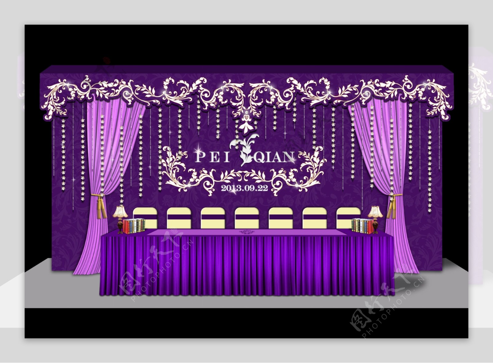紫色创意婚礼设计