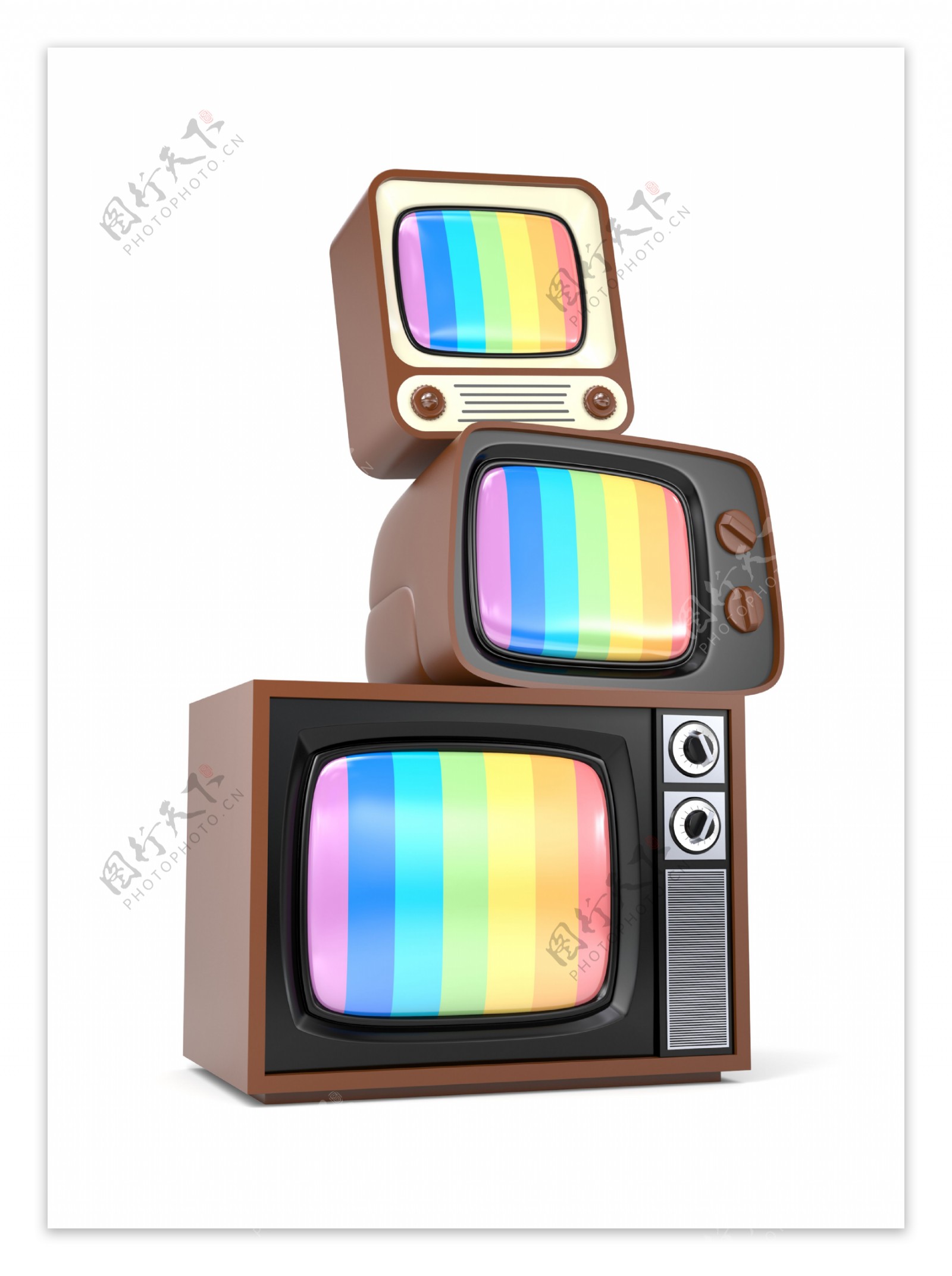 彩色条纹电视机图片