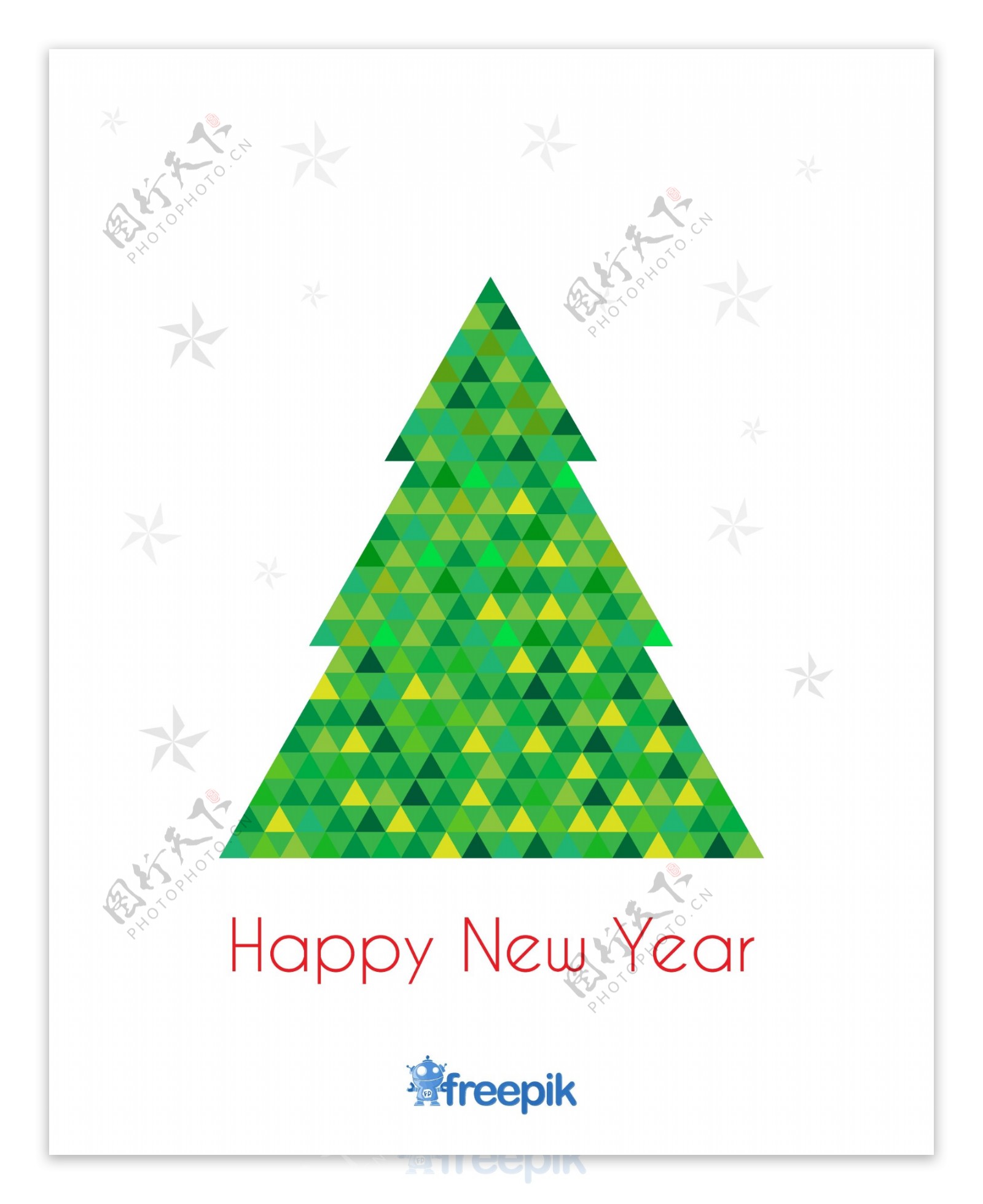 圣诞树圣诞树圣诞树绿色和黄色的三角形