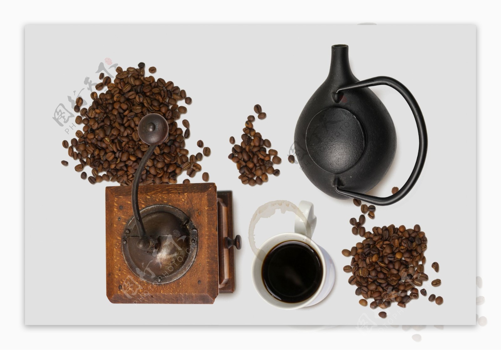 咖啡机咖啡豆咖啡物品复古元素