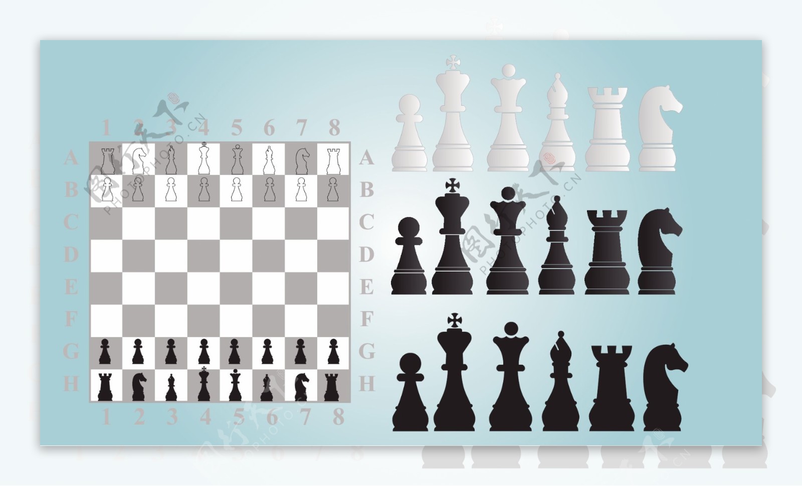 国际象棋棋盘矢量图