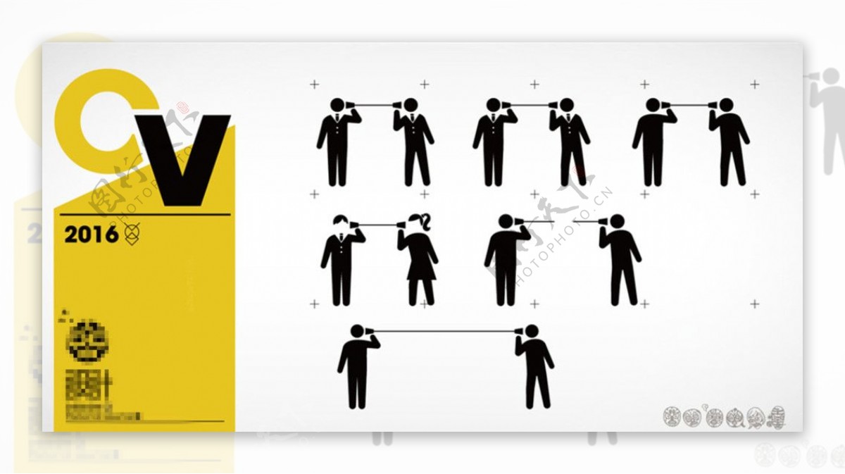 古老听筒电话小人公共标识图标设计
