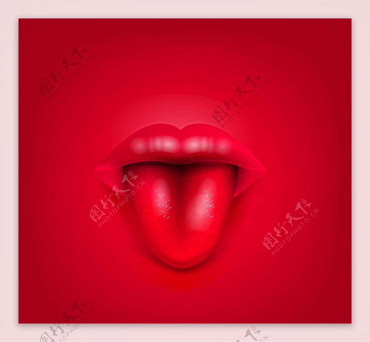 红色嘴唇创意海报