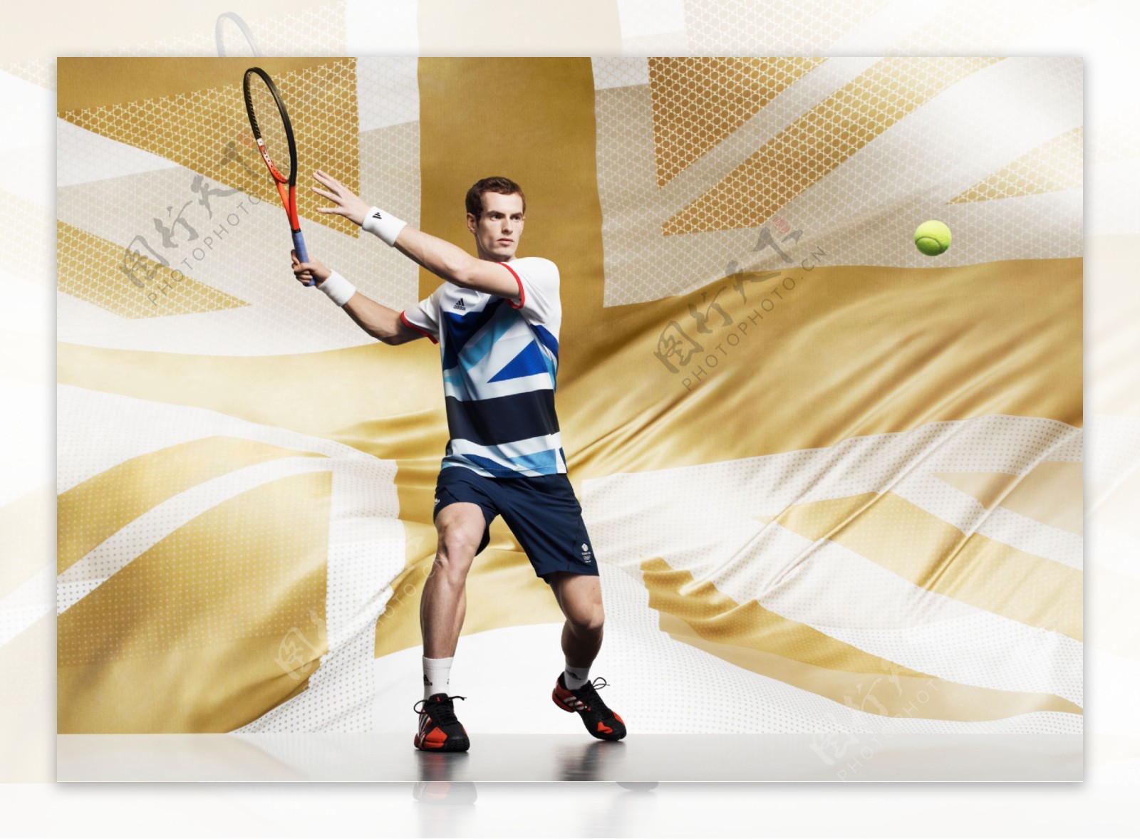 ADIDAS英国队奥运装备展示网球平面广告图片