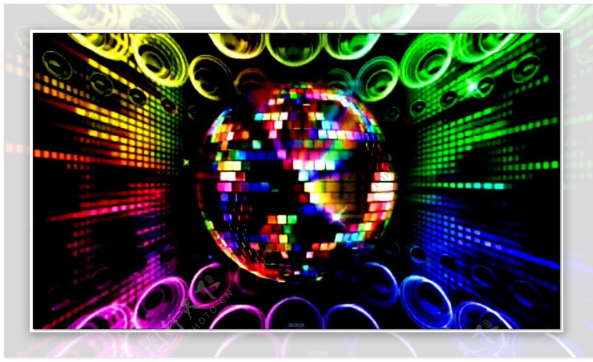 迪斯科球喇叭炫彩发光球视频素材