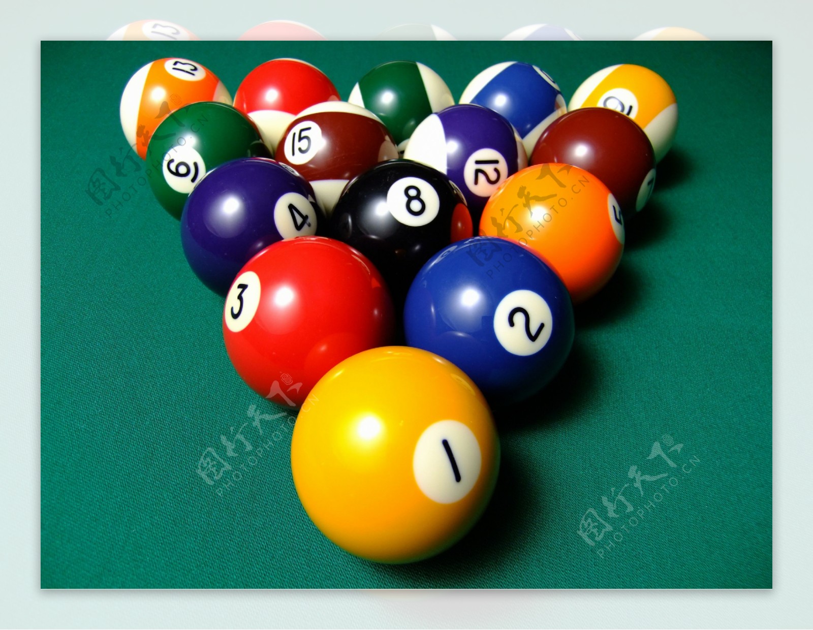 桌球康乐七色十五球图片