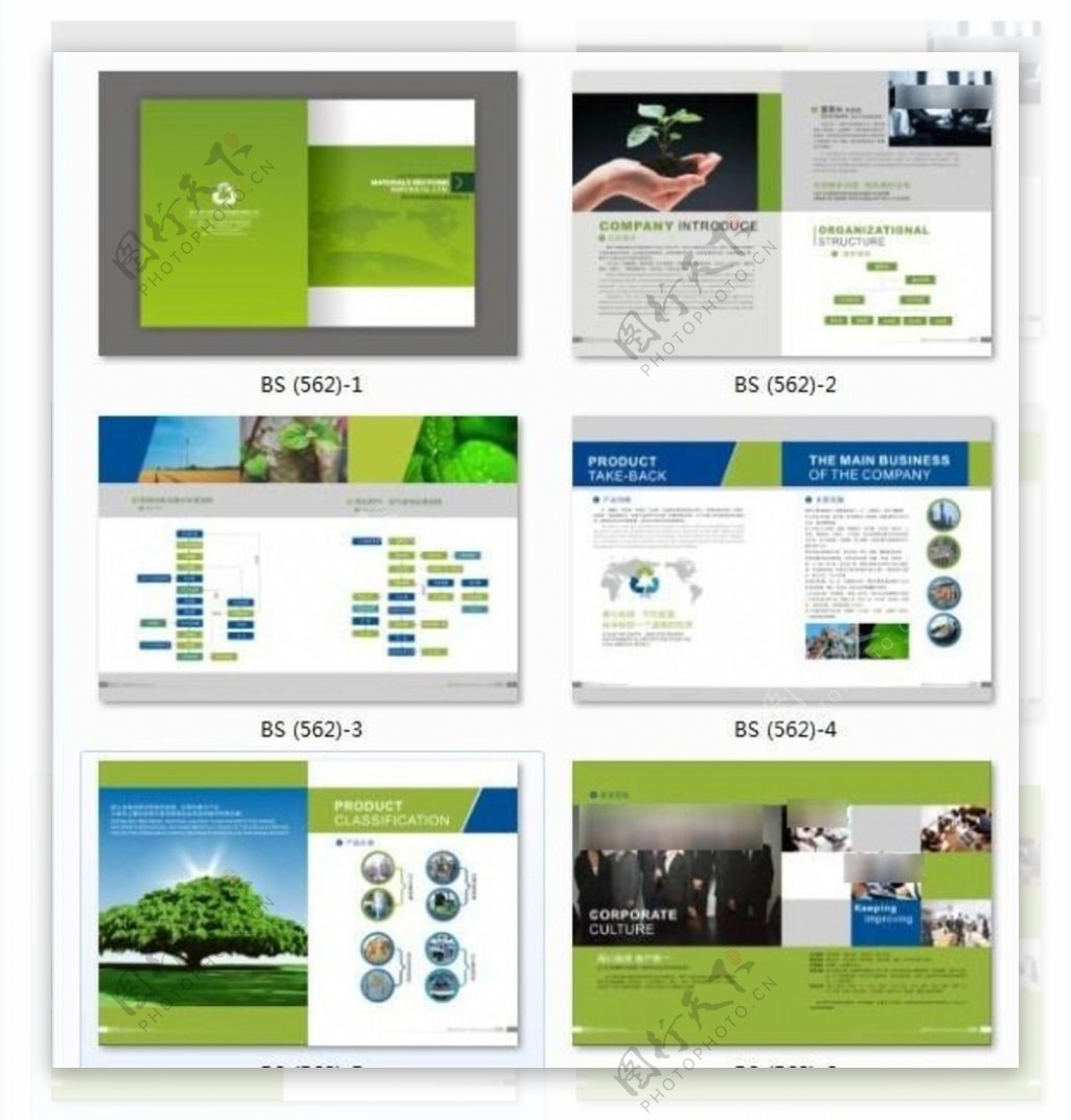 简洁绿色环保科技公司宣传画册