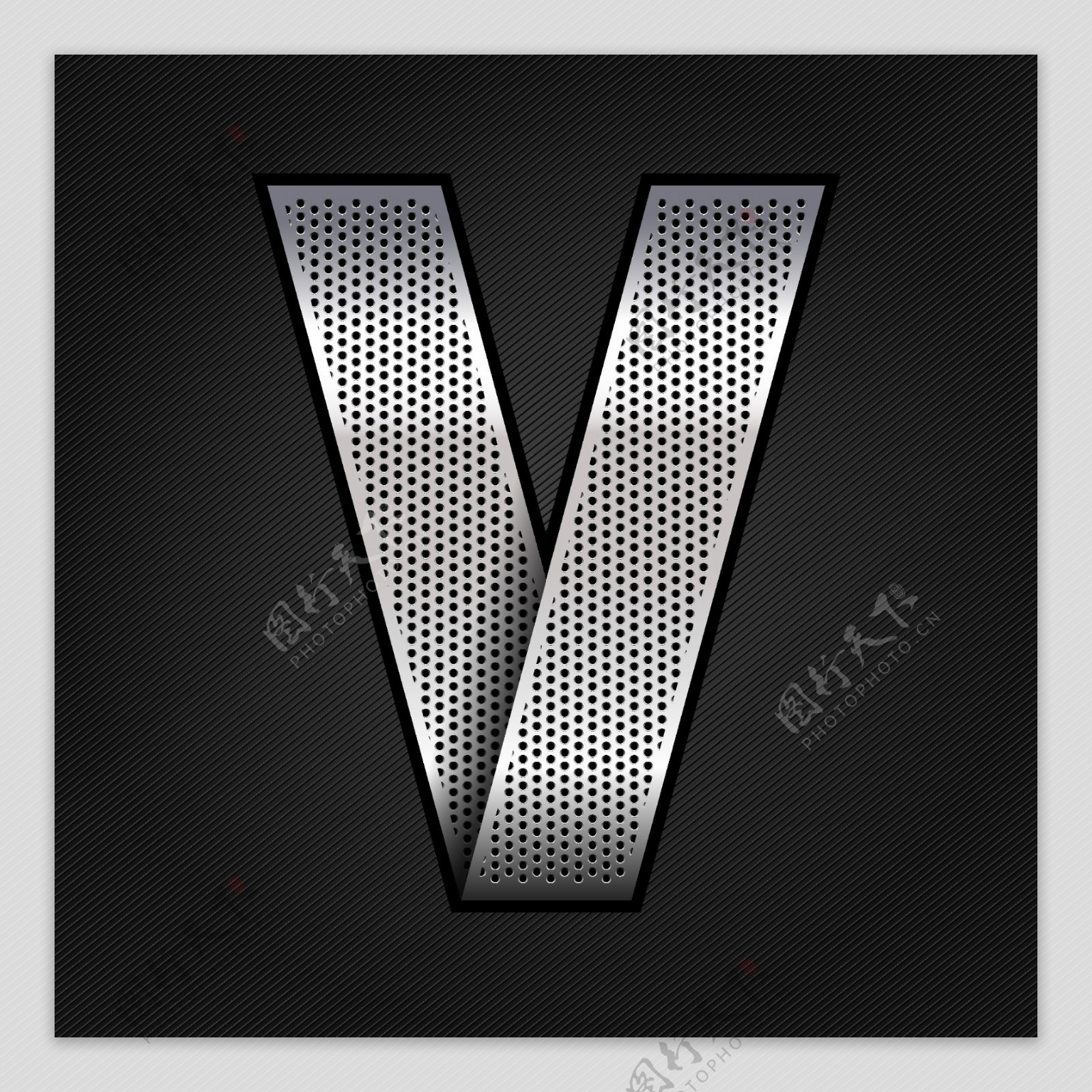 金属字母V