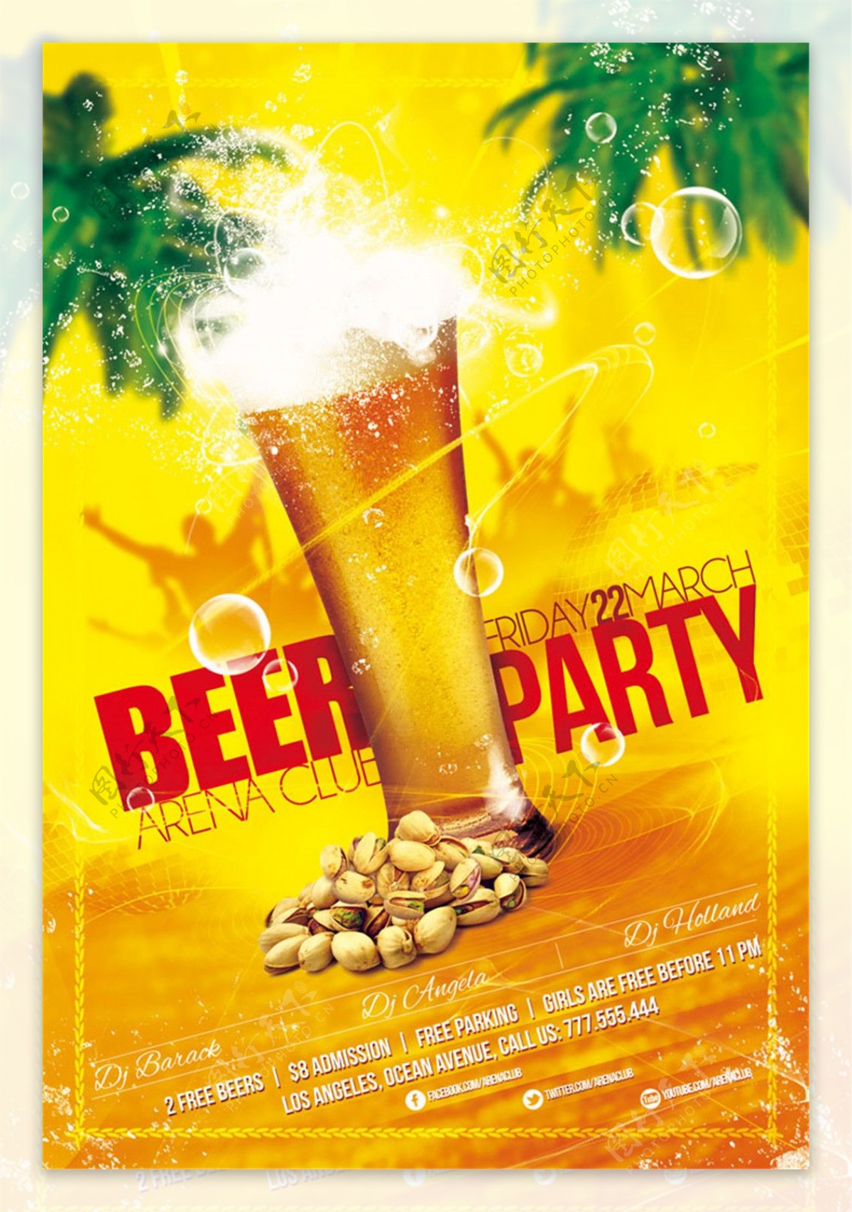 啤酒派对海报传单设计图片