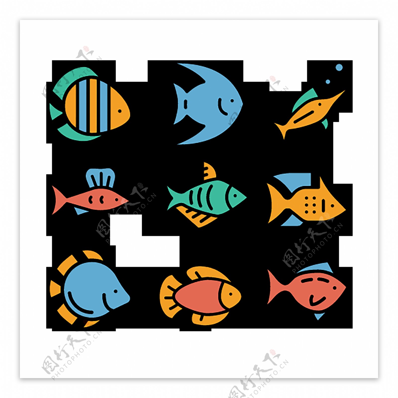 鱼类食物饮品icon图标素材