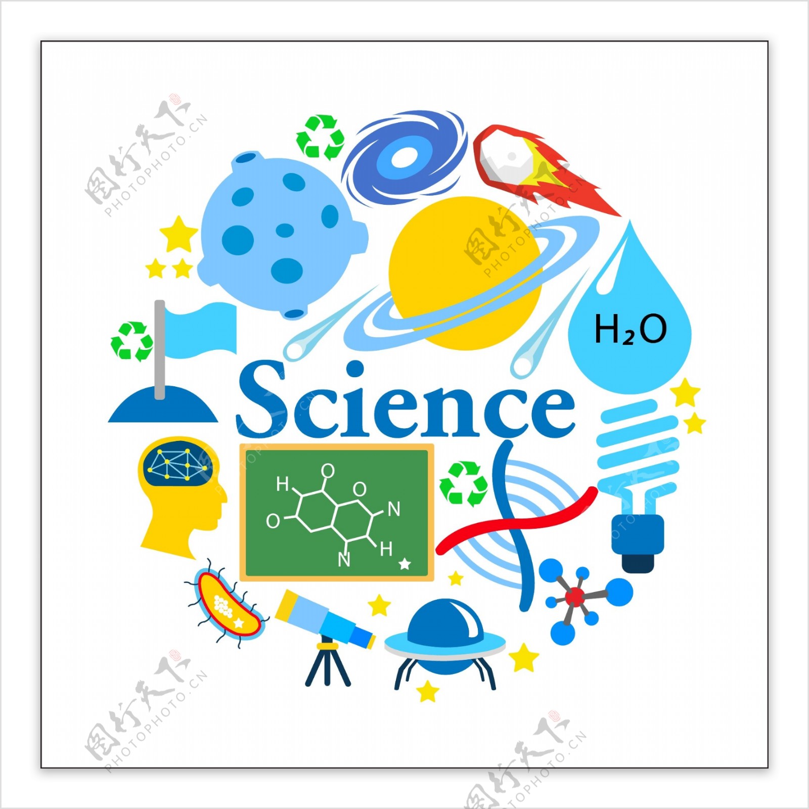 矢量科学元素图标设计