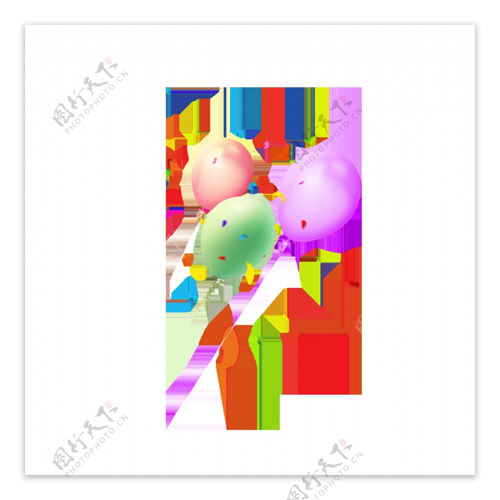 彩色气球png透明元素