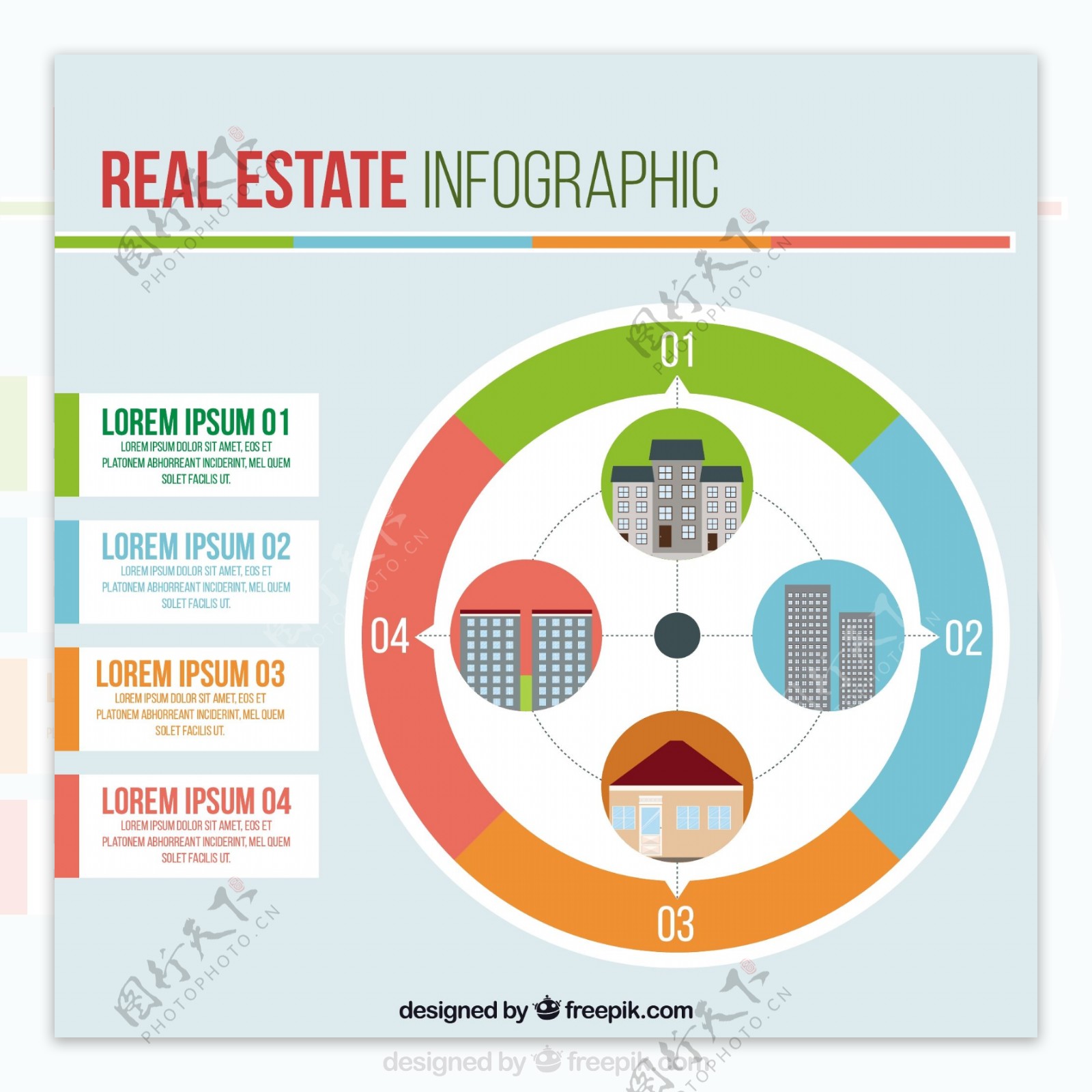 房地产infography与图形