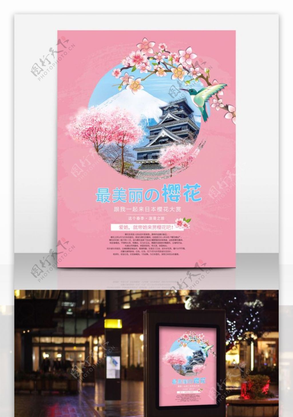最美丽的樱花节海报