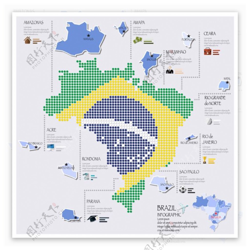 巴西国家国旗地图图表图片