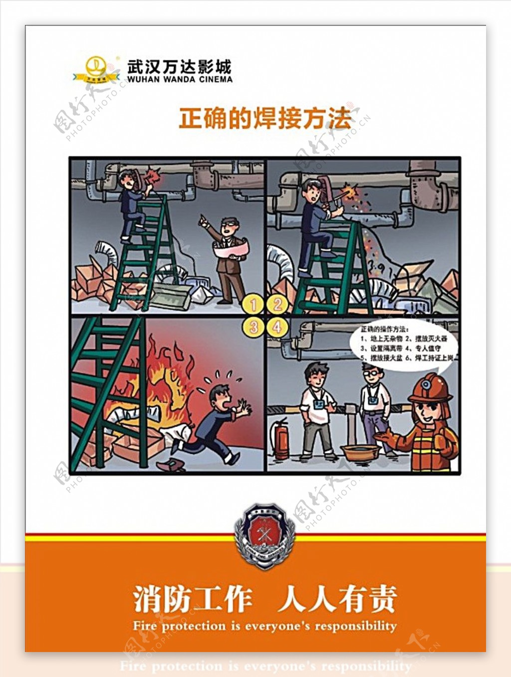 消防展板漫画图片