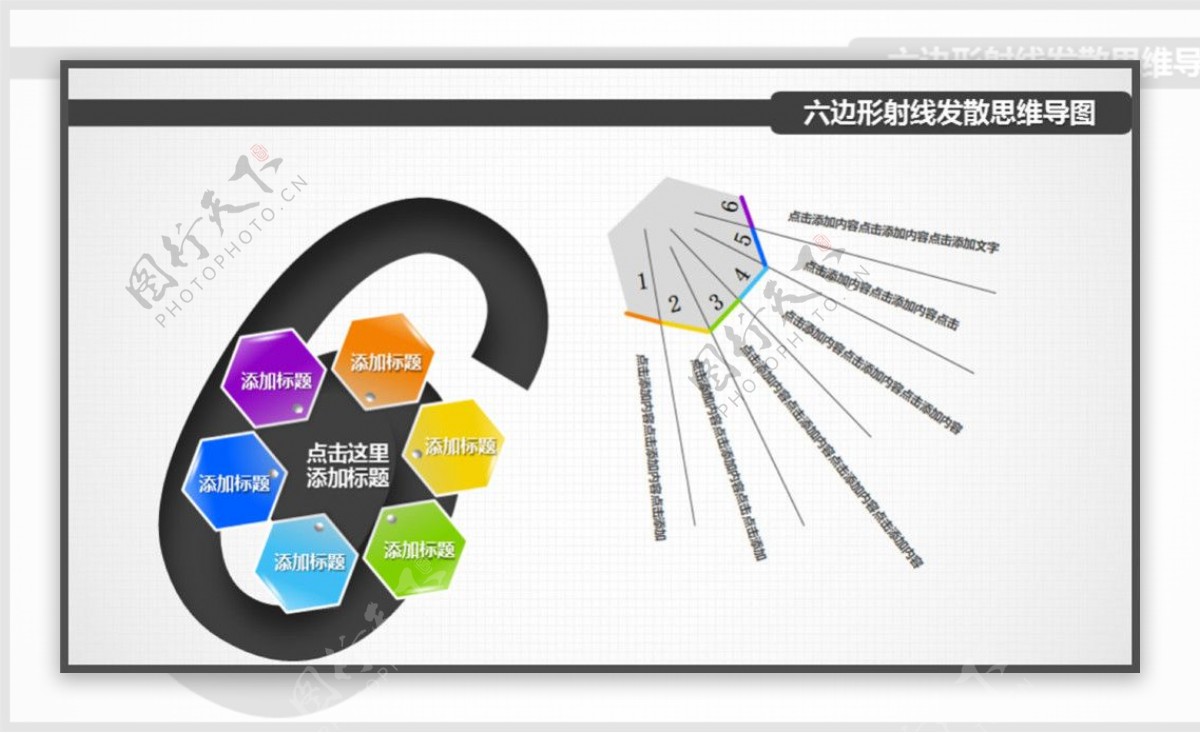 六边形射线发散思维导图