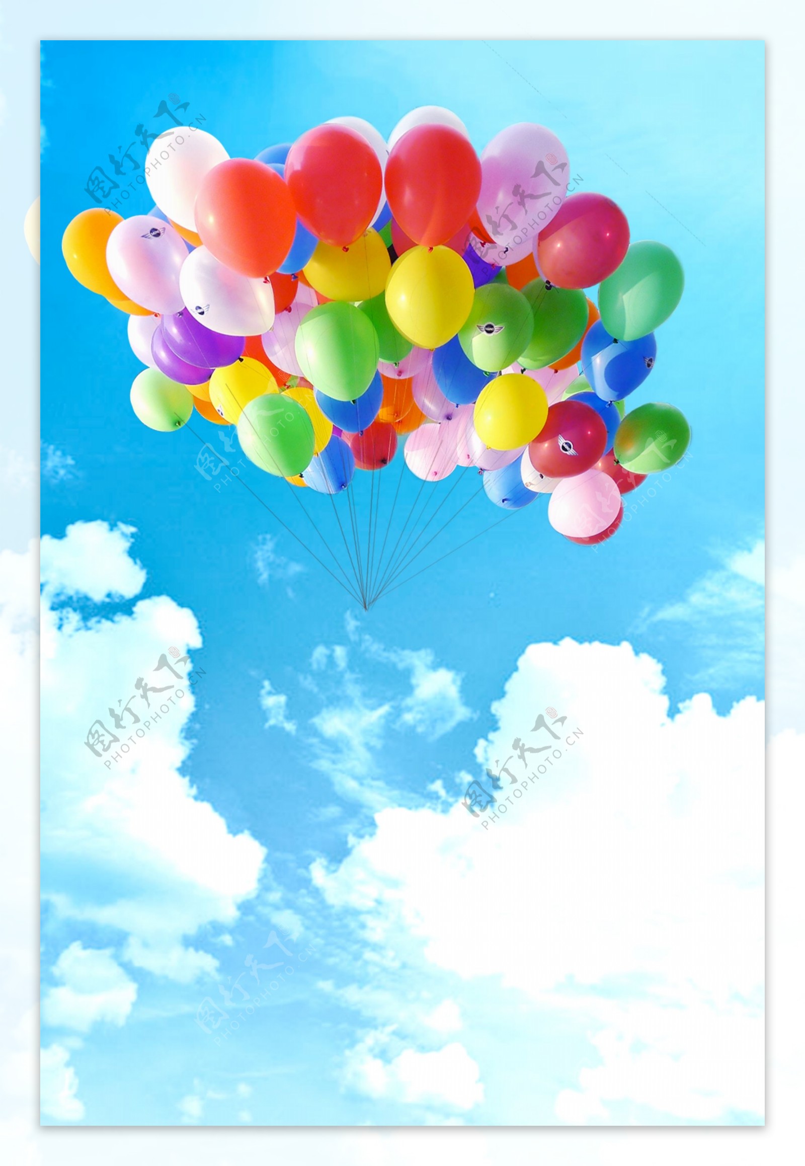 浪漫彩色气球节日素材