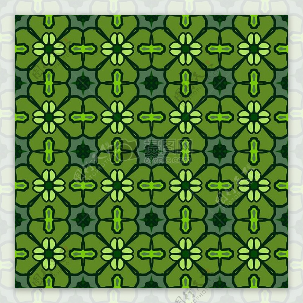 绿色图案的瓷砖