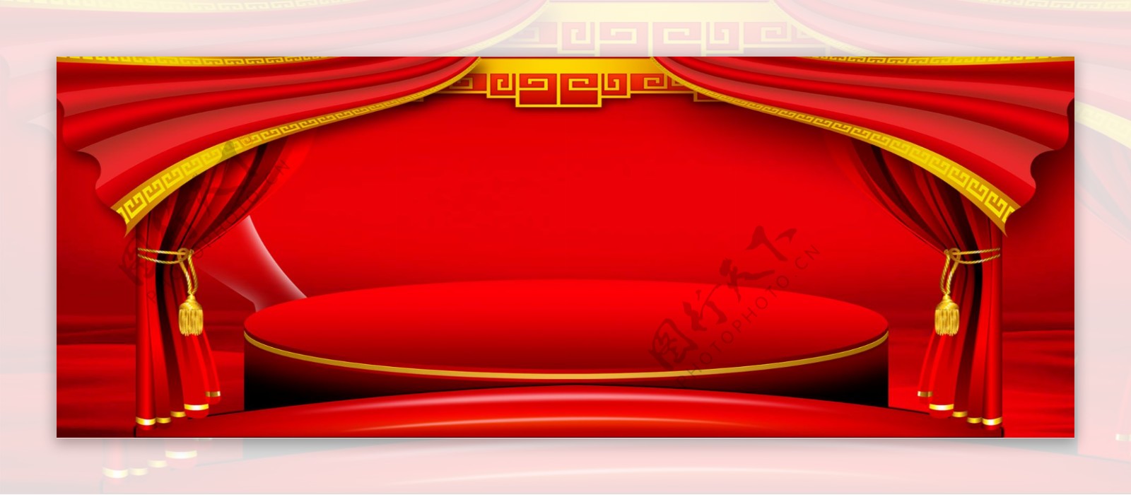 红色舞台背景banner