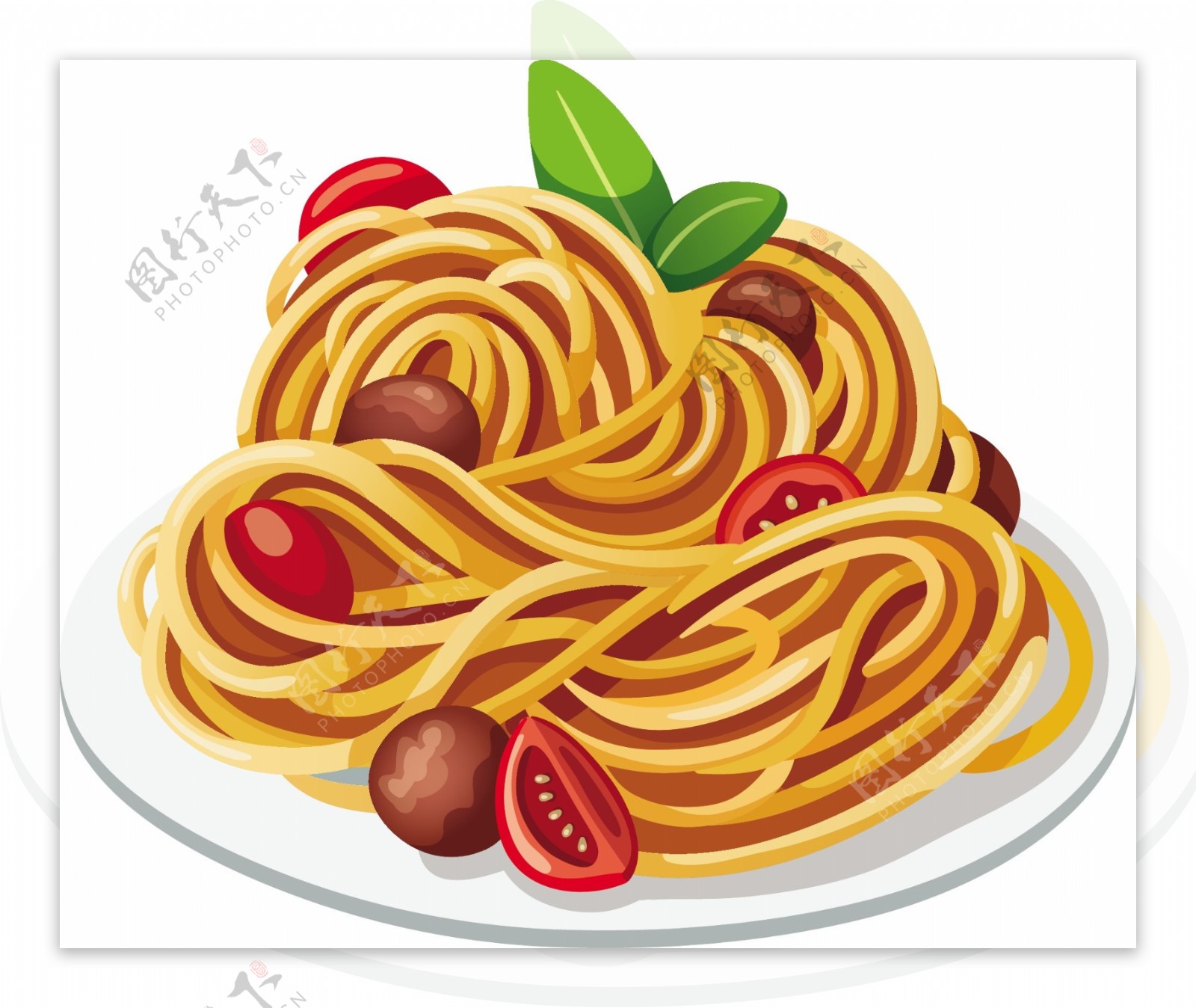意大利面美食矢量素材图片