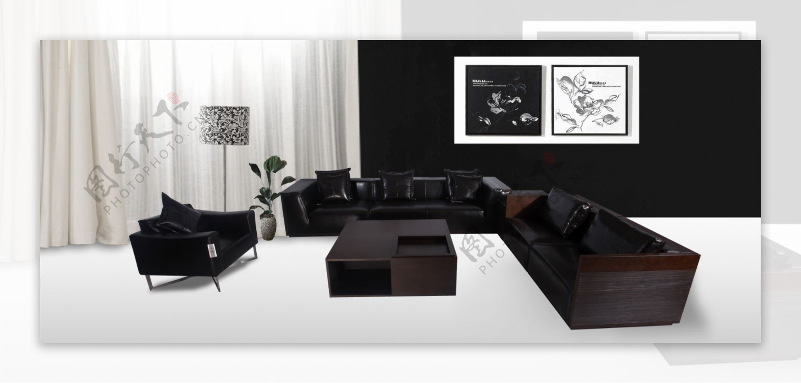 黑白系沙发海报图片