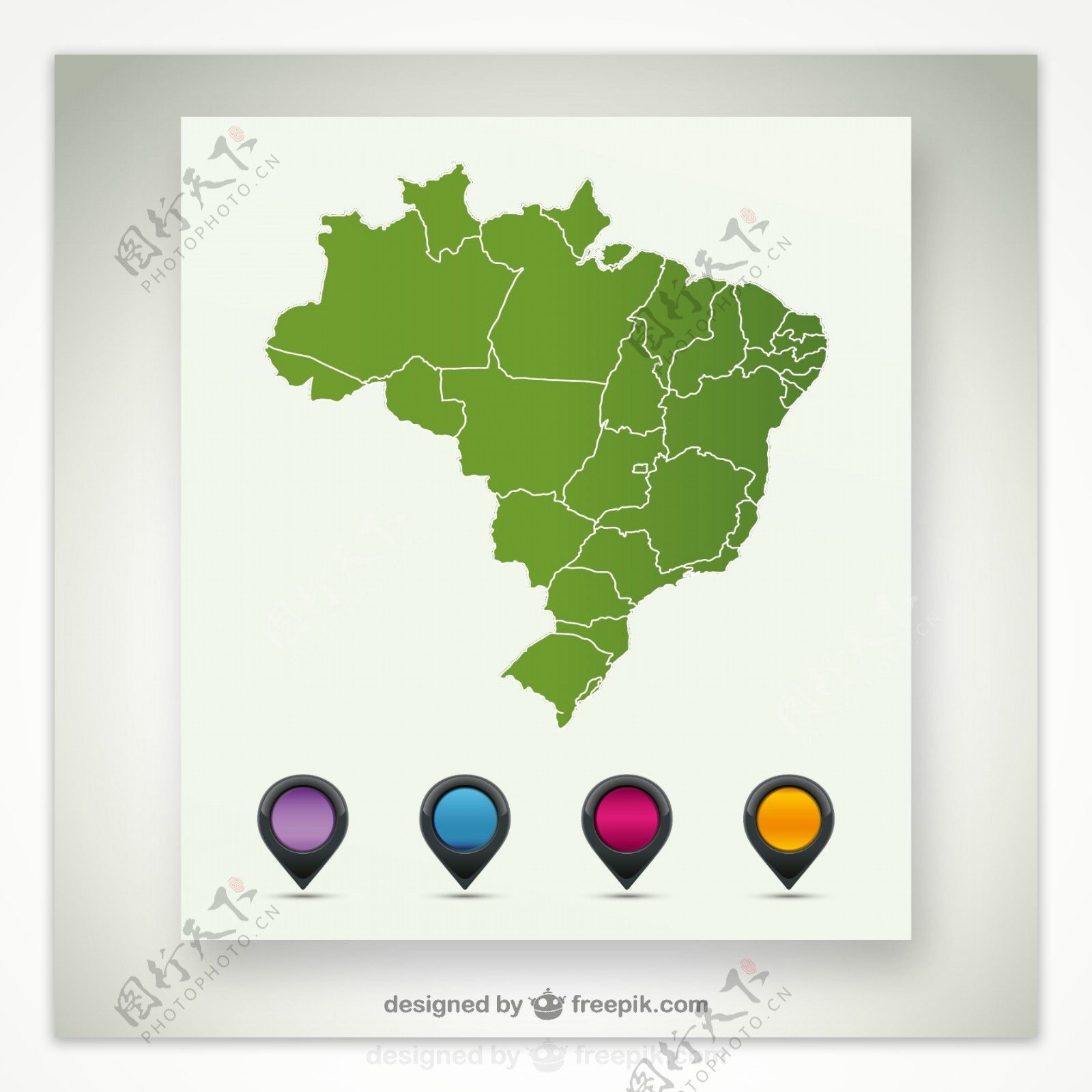 巴西地图素材