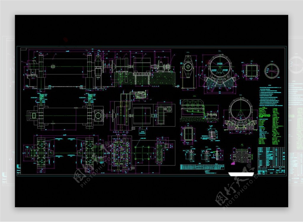 磨机总图CAD机械图纸