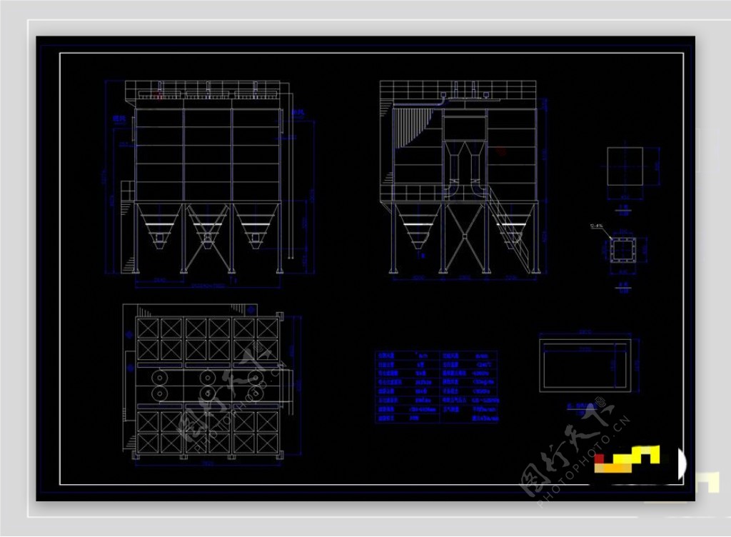 布袋除尘器CAD机械图纸
