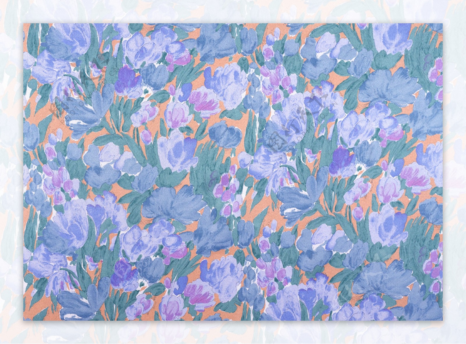 紫色花朵无缝壁纸图片