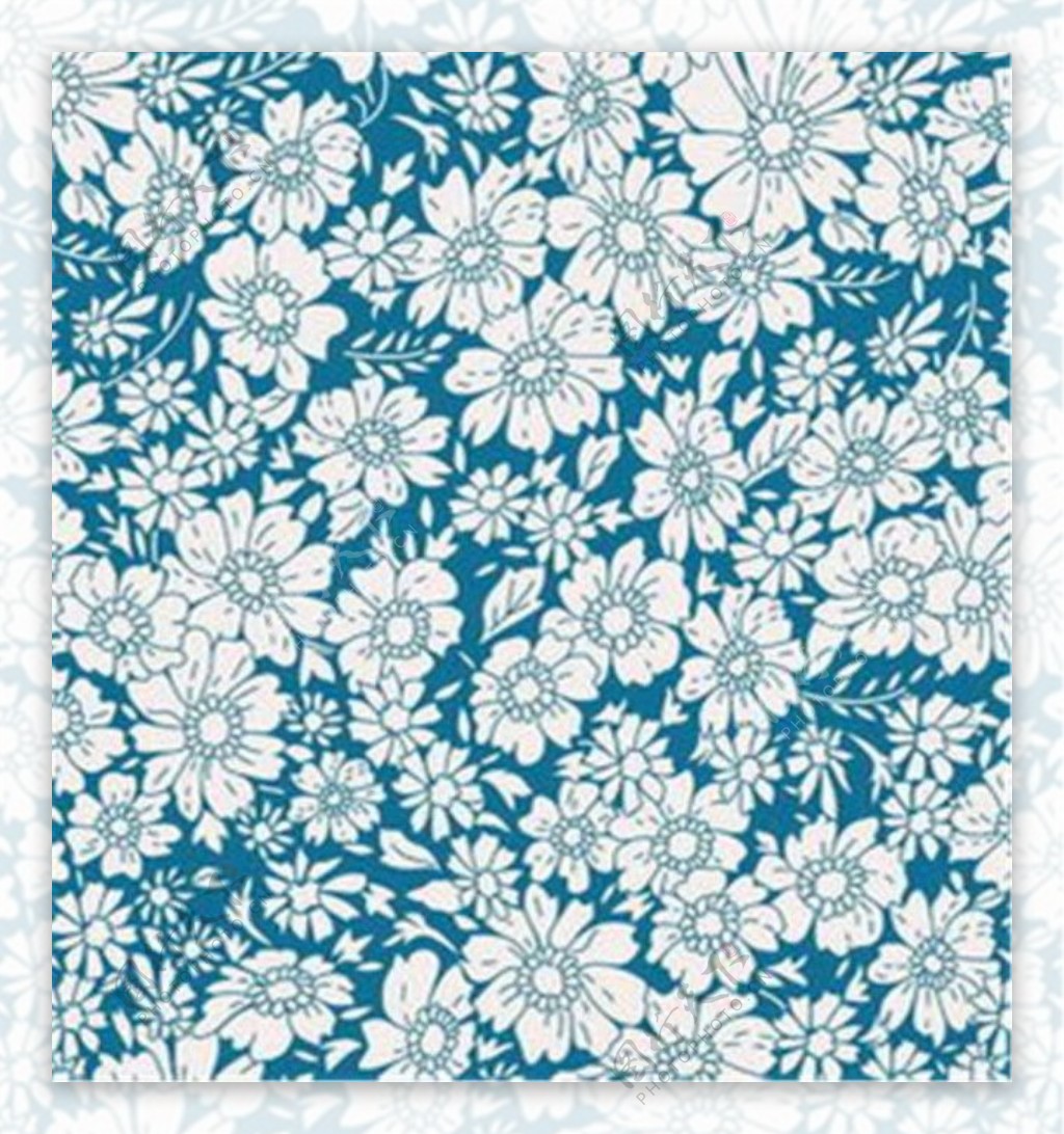 蓝色花朵布纹壁纸壁纸图案素材下载
