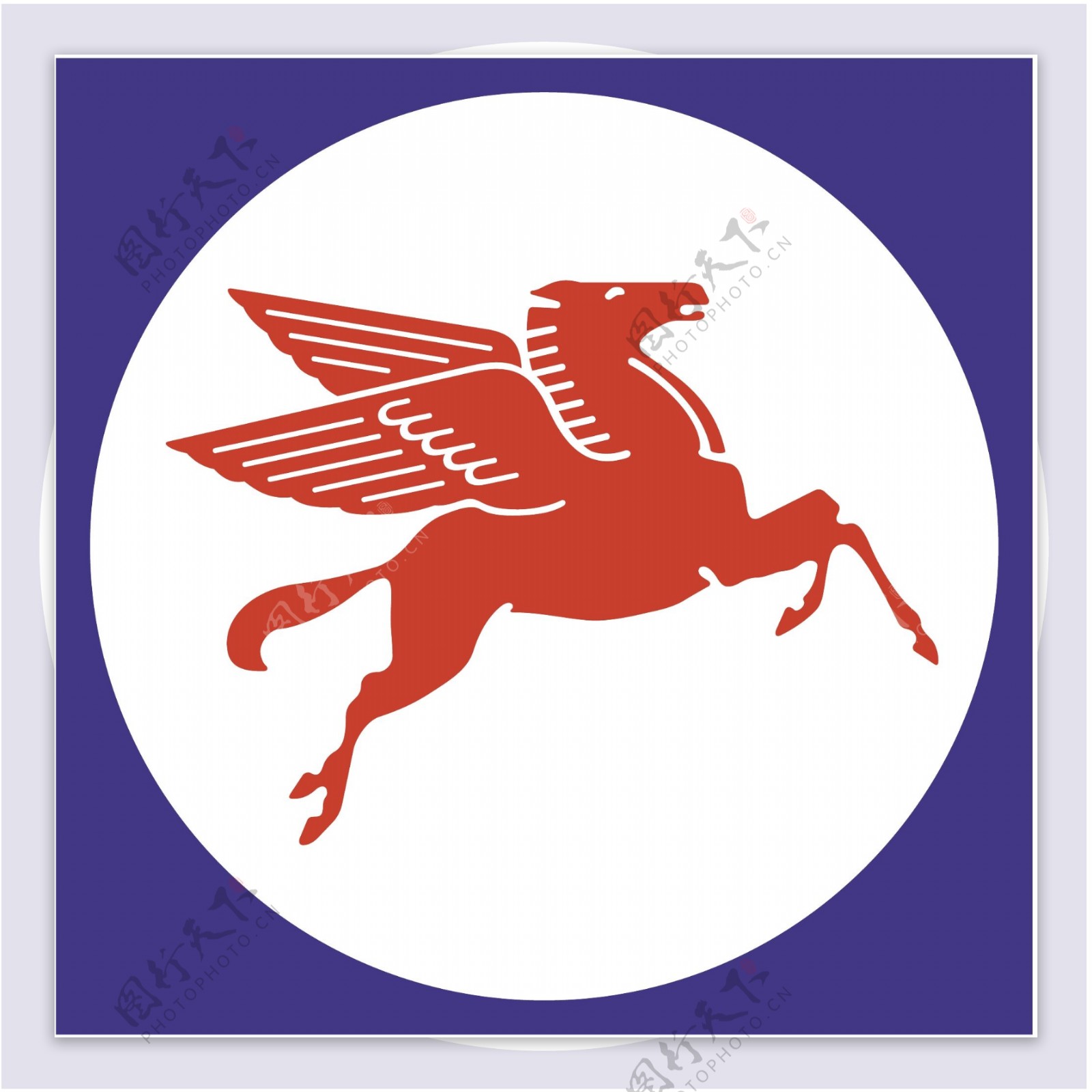 带翅膀的马飞腾跨月标志logo设计
