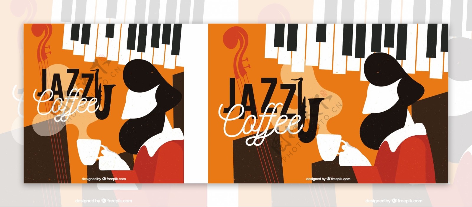 抽象咖啡爵士乐背景