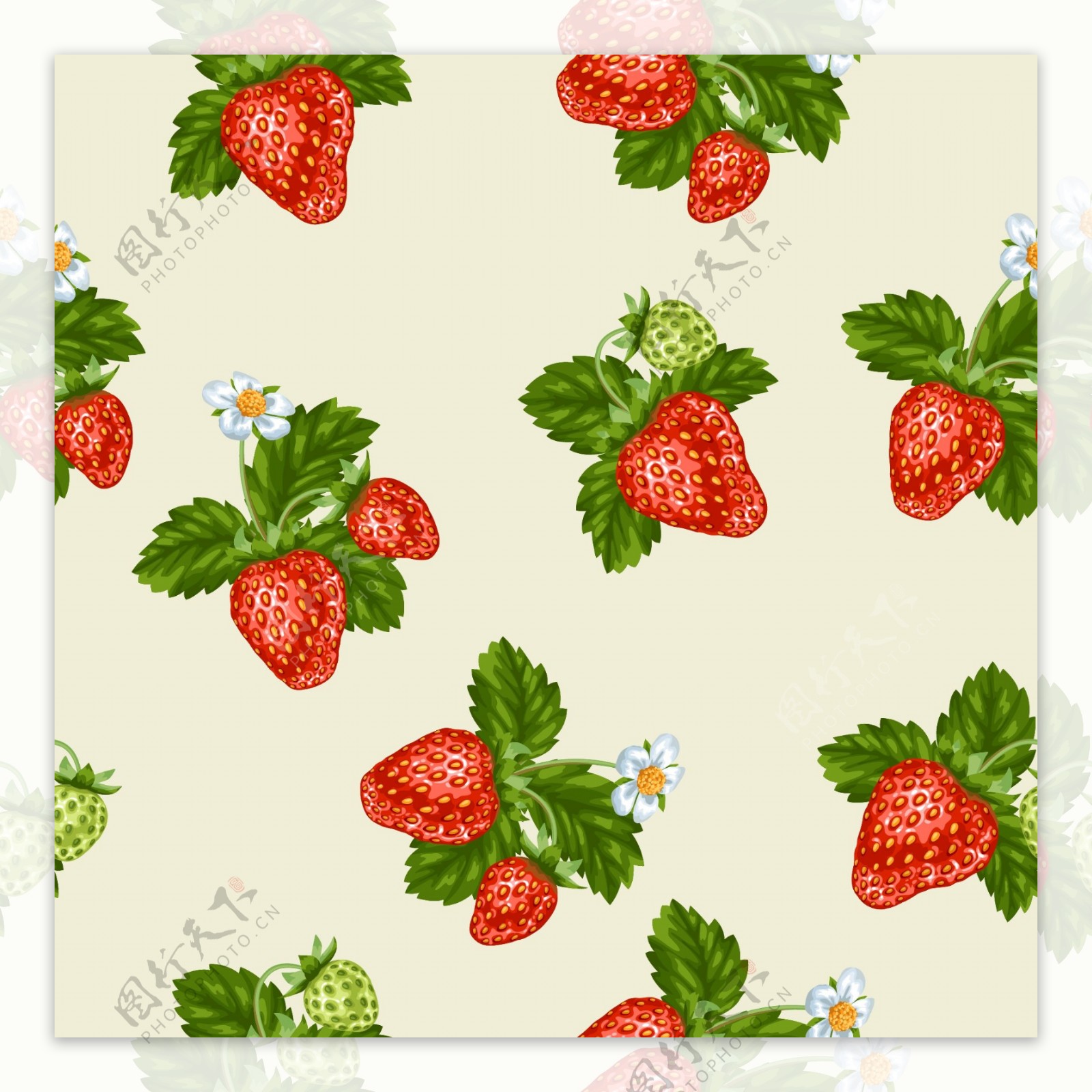 卡通水果草莓纹理背景矢量素材