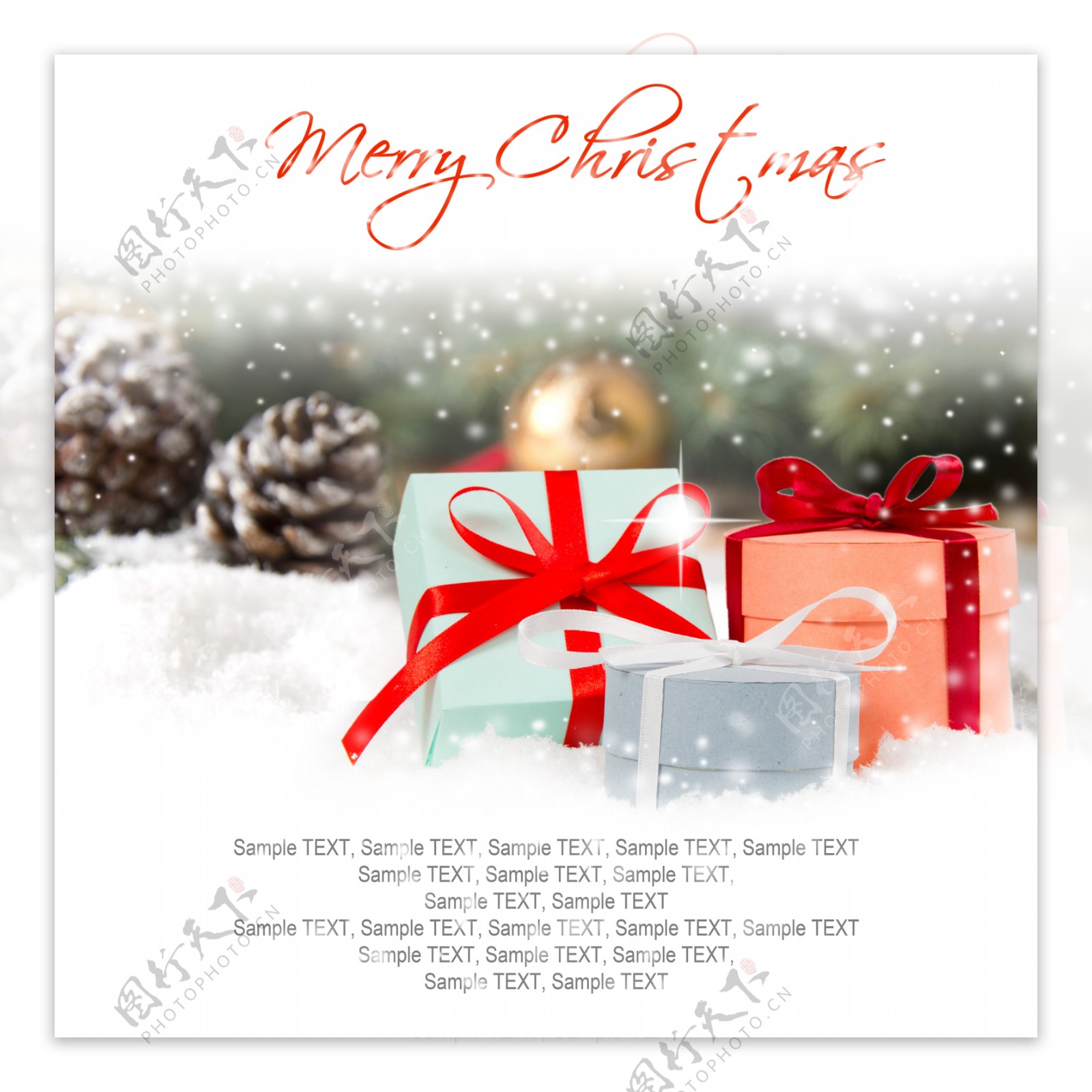 梦幻圣诞节礼物盒背景图片