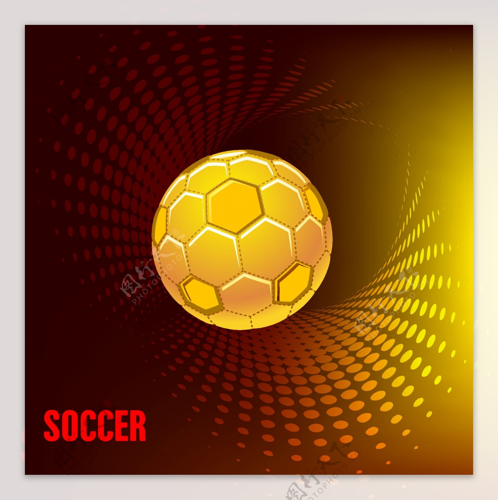 创意金色足球海报