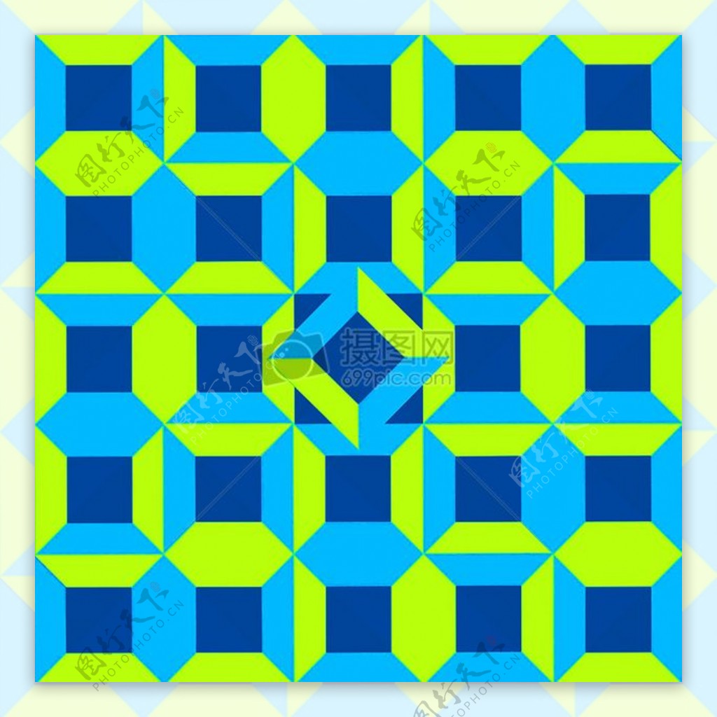 旱厕石灰蓝色几何模式图层叠加格立方体广场
