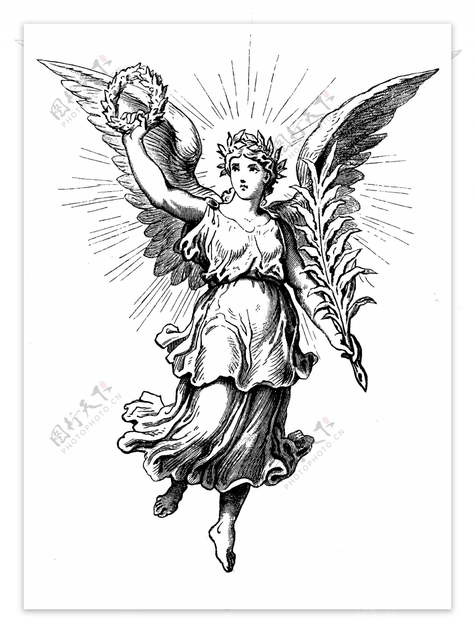 天使宗教神话古典纹饰欧式图案0421