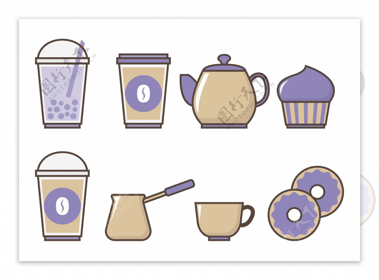 泡沫茶饮料图标