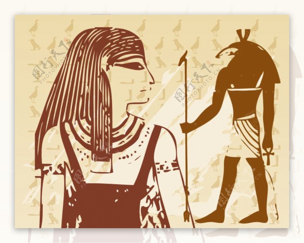 卡通埃及女性图案图片