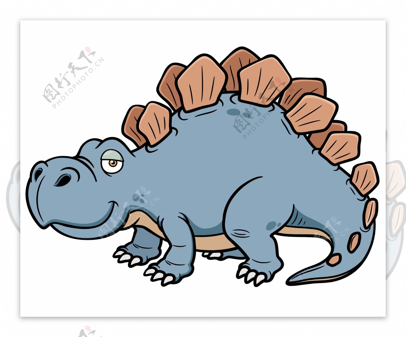 蓝色恐龙插画