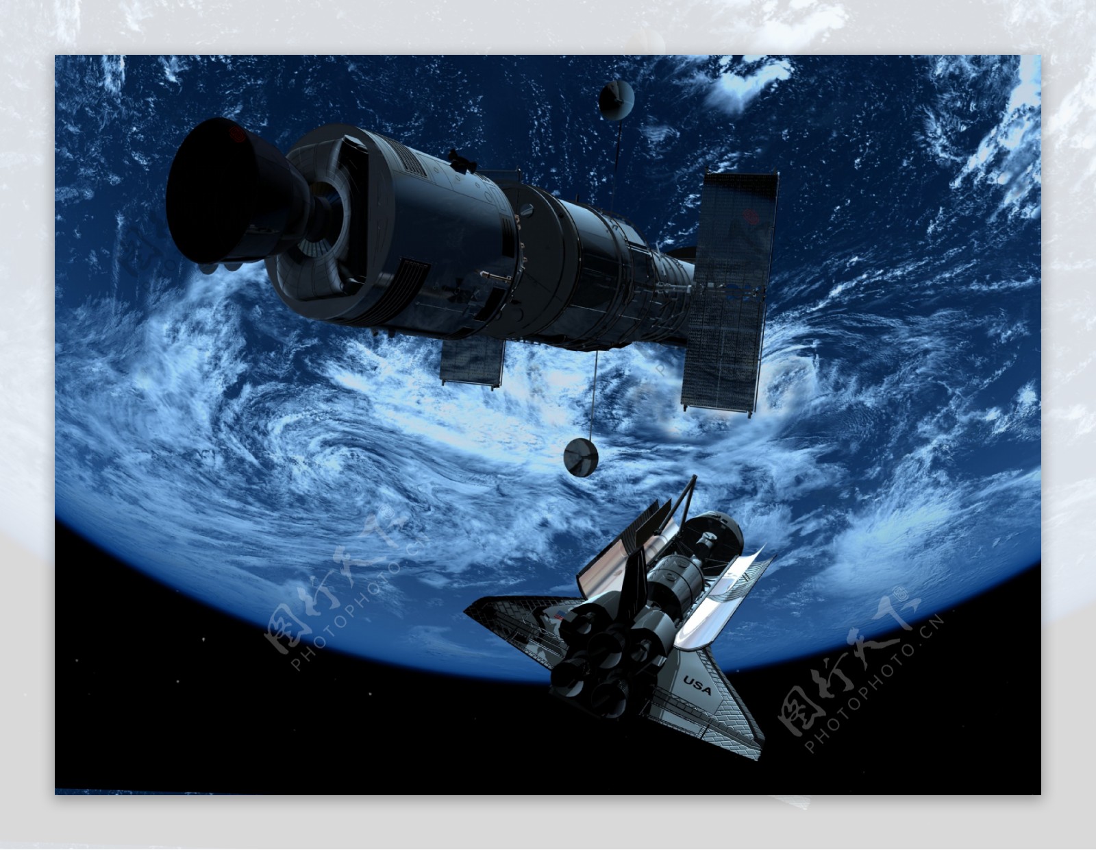 太空中的宇宙飞船图片
