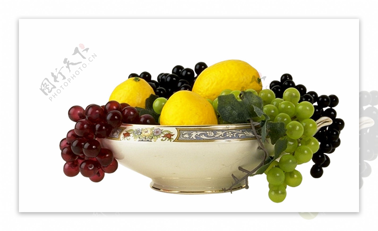 碗里的葡萄与柠檬图片