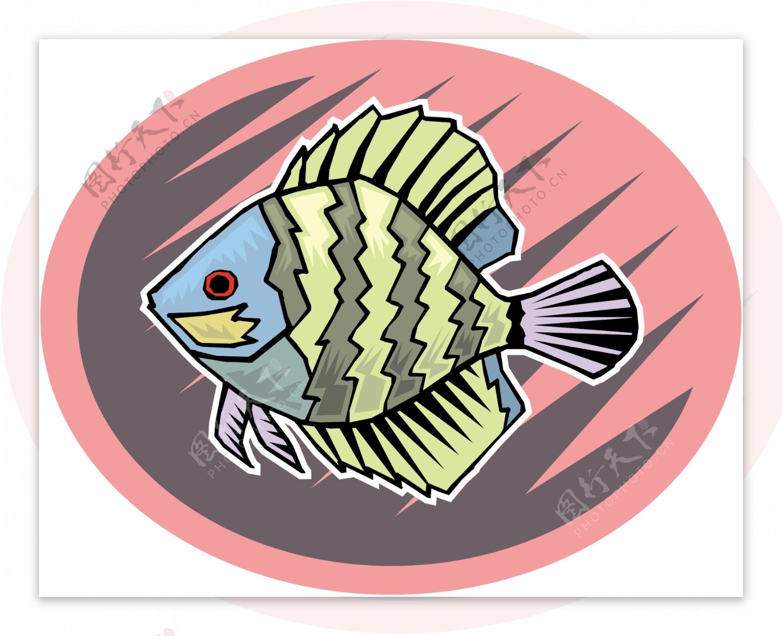 五彩小鱼水生动物矢量素材EPS格式0179